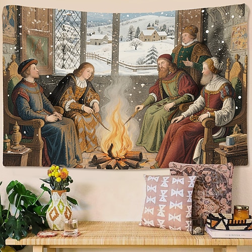 Mittelalterliche Wandteppich Mittelalter Teppich Religiöse Kunst Große Wanddekoration Fotografische Kulisse für Zuhause Schlafzimmer Wohnzimmer Dekoration Gent Belgien Image