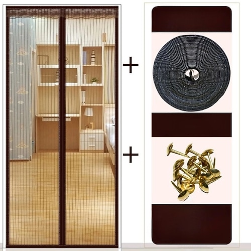 Magnetische Fliegentür tragbar Fliegen- oder Insektenschutz mit Magnet Türöffnung für Schiebetüren Garage Terrasse Küche Wohnzimmer Fensterzimmer Schlafzimmer Bar Haustier- und Kinderfreundlicher Image