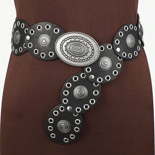 Damen Gürtel PU Schwarz Braun Khaki Taillengürtel Outdoor Wochenende Blumen