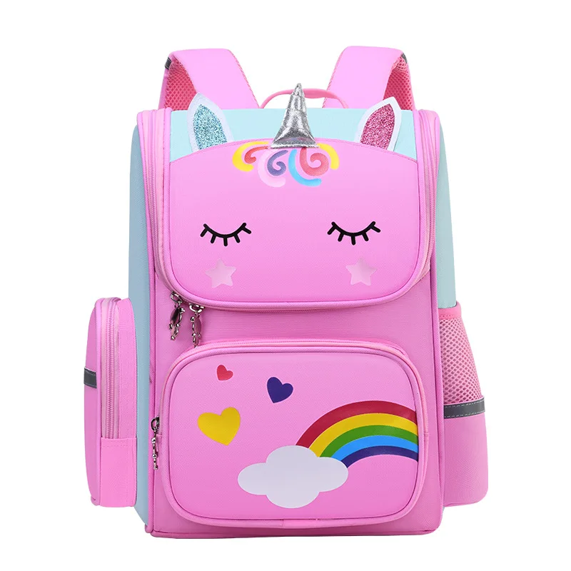 Sac à dos pour enfants filles, grande capacité, étanche, imprimé licorne, sac d'école pour adolescents de 2 à 16 ans, mignon sac à dos Kawaii pour enfants