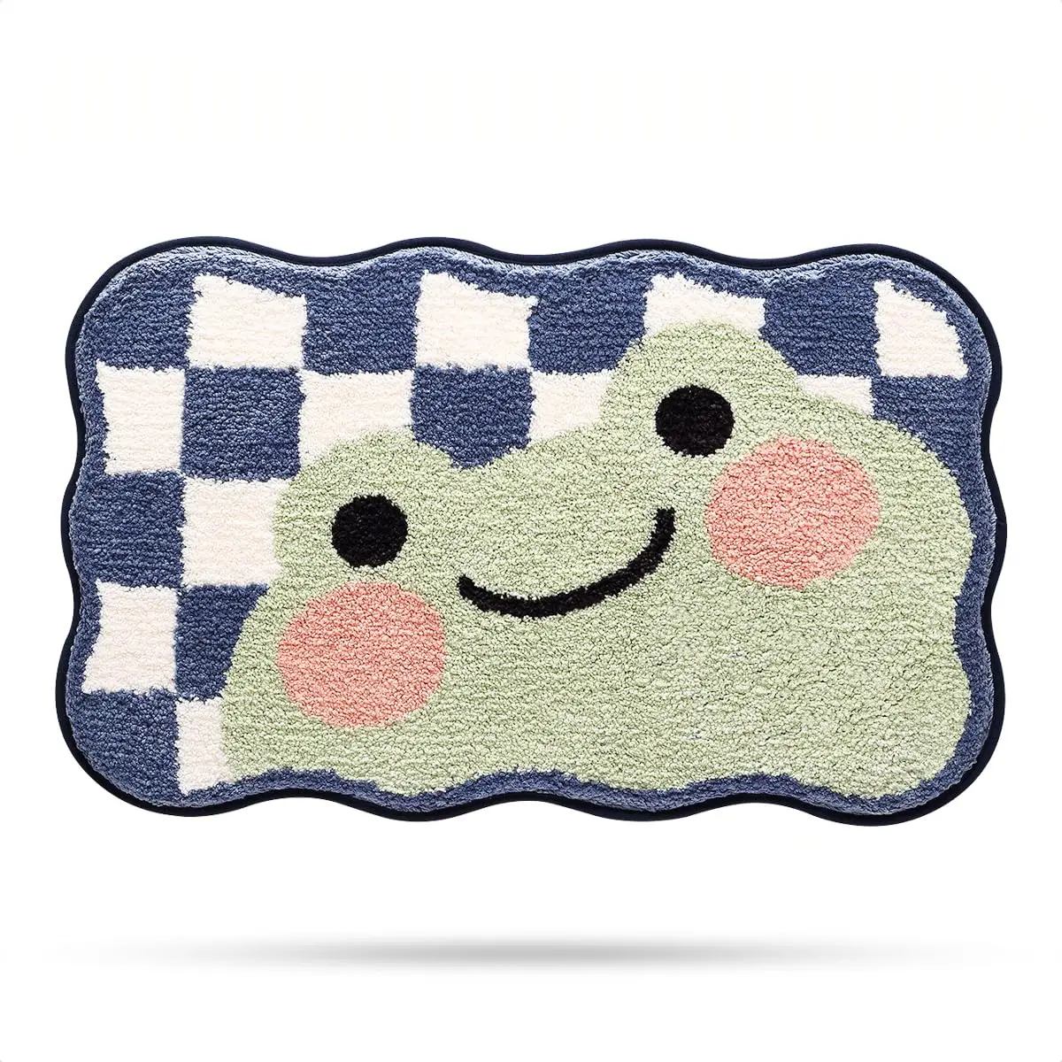 VIAKAMA Tapis de salle de bain grenouille Tapis de bain doux et absorbant, tapis de bain antidérapant lavable en machine, tapis animal pour la décoration de la maison de la salle de bain