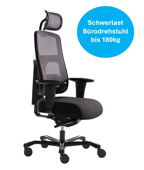 BP Bürodrehstuhl MESH Plus, mit Kopfstütze , bis 180kg Image