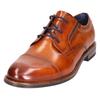 Schnürschuh BUGATTI, Herren, Gr. 42, braun (cognac used), Leder, elegant, Schuhe, Blockabsatz, Abendschuh, Festtagsschuh, Businessschuh, Logoprägung
