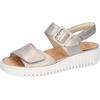 Plateausandale WALDLÄUFER "H-WILLOW", Damen, Gr. 6, gold (goldfarben), Nappaleder, metallic, Basic, Schuhe, Sommerschuh, Klettschuh, Bequemschuh mit Korkfußbett, H-Weite
