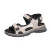 Trekkingsandale WALDLÄUFER "H-Sora", Damen, Gr. 6,5, grau (hellgrau, schwarz), Nubukleder, Textil, sportlich, Schuhe, Outdoorschuh, Sommerschuh, Keilabsatz, in bequemer Schuhweite H