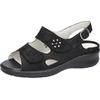Sandale WALDLÄUFER "MERLE", Damen, Gr. 5,5, silber (schwarz, silberfarben), Nubukleder, Basic, Schuhe, Sommerschuh, Komforschuh, Bequemschuh mit Klettverschlüsse, M-Weite