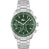 Chronograph LACOSTE "VANCOUVER", silber (silberfarben, grün), Armbanduhren, Herren, Quarzuhr, Armbanduhr, Herrenuhr, Stoppfunktion, Edelstahlarmband