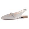 Slingpumps GABOR, Damen, Gr. 36, beige (hellbeige), Ziegenveloursleder, unifarben, elegant, Schuhe, Blockabsatz, Abendschuh, Businessschuh, elastisches Fersenriemchen