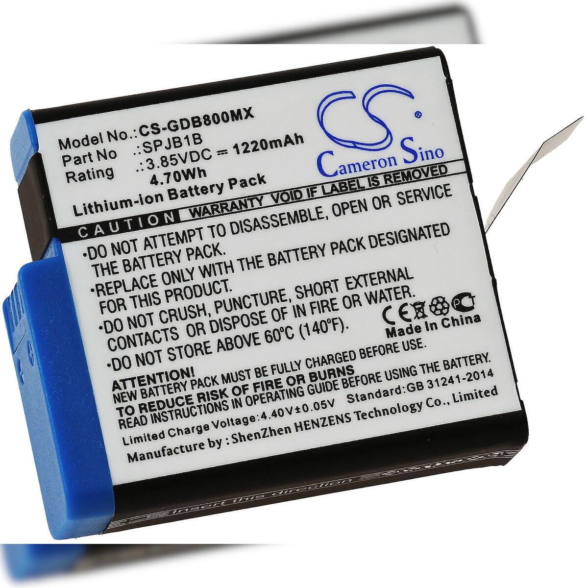 Powery Akku für Action Cam, Camera GoPro Hero 7 Black ,Hero 8 Black