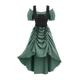 ROSE GAL Rosegal Women Plus Size Steampunk Renaissance Costume Dress Cold Shoulder Ruffles Lace-up High Low Dress, Green_1, 4X
