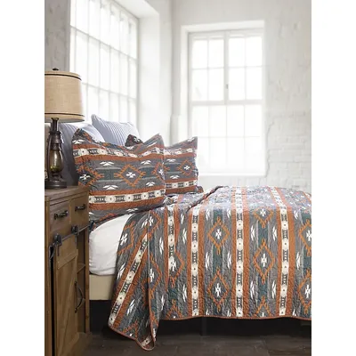 Wrangler Checotah Stripe 3-Pc King Bedding Set Brown Size King