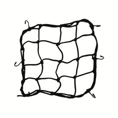 "TEMU Durable Rubber Elastic Cargo Net, 12" X 12" With 6 Hooks - Secure Luggage On Bike Rear Rack, Fitted Design, Black, Secure Cargo Net|flexible Cargo Net|flexible Installation Aid, Bike Cargo Ne" Image