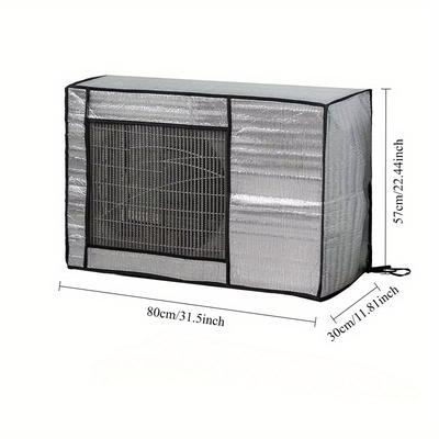 TEMU Air Conditioner Outdoor Machine Sun Protection Cover, Aluminum Foil Reflective Heat Insulation, Outdoor Machine Rain And Snow Protection, Universal Image