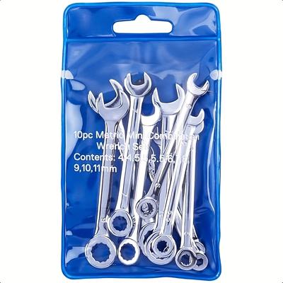 TEMU 10pcs Metric Mini Open And Box Wrench Set Dual-use Wrench Tool Ratchet Set Automotive Manual Wrench Tools 4mm - 11mm Image
