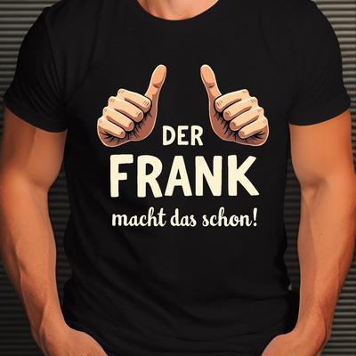"TEMU Men's Casual Short Sleeve T-shirt - "the Frank Already Does That" Graphic Print Tee, Royal Blue With White Text, Lightweight Summer Shirt, Regular Fit, Machine Washable," Image