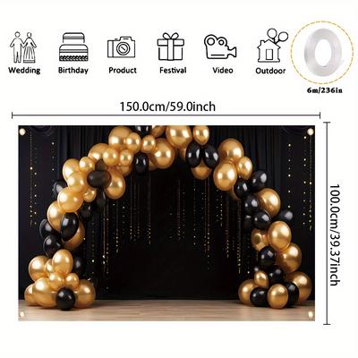 TEMU Happy Birthday Party Banner - & , Photography Backdrop For , , And Image