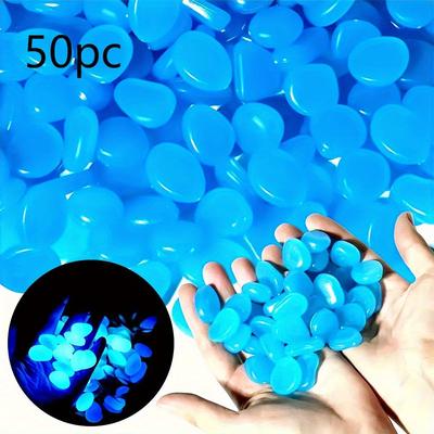 TEMU 50pcs/100pcs/200pcs/bag, Plastic Gardening That Glow At Night, Uncharged Colored Mini Reusable, Suitable For Gardens, Weddings, Parties, Festivals, Aquariums, Outdoor Landscapes Image