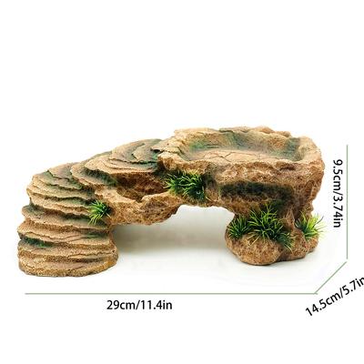 TEMU Realistic Aquarium Landscape Decoration - Abs With Turtle & Fish Habitat, Habitat, And Coral Ornament For Freshwater And Saltwater Aquariums, Aquarium Decorations Image
