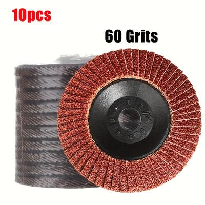 TEMU 10pcs 4-inch Abrasive Grinding Discs With 60-coated Fibers, Textured Surface For Rust Removal, Polishing, And Prep - Compatible With Angle Grinder Image