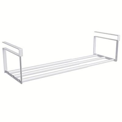TEMU 1pc Stainless Steel Adjustable Shoe Rack, No-drill Hanging Storage Organizer, Space-saving Foldable Shoe Holder For Bedroom, Bathroom, Living Room, Metal, Shoe Storage Organizer, Shelf Dividers Image