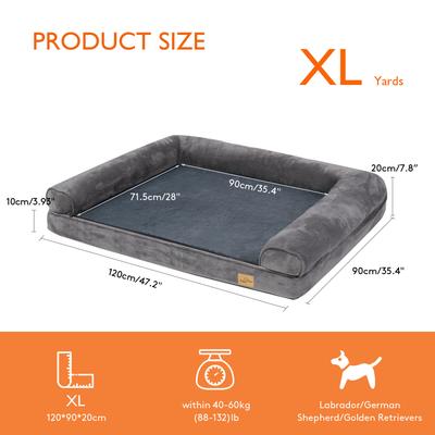 TEMU Orthopedic Dog Beds For Large Dogs Sofa Pet Bed With Removable Washable Cover, Large Dog Bed With Lining And Bottom Image
