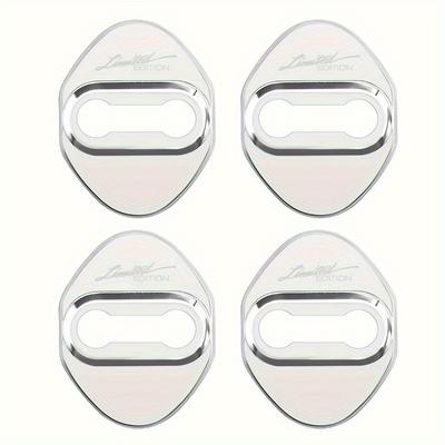 TEMU 4pcs Stainless Door Lock Cover - Chrome Finish, , Durable Protection For , Accord, For & For 3/6 Models Image