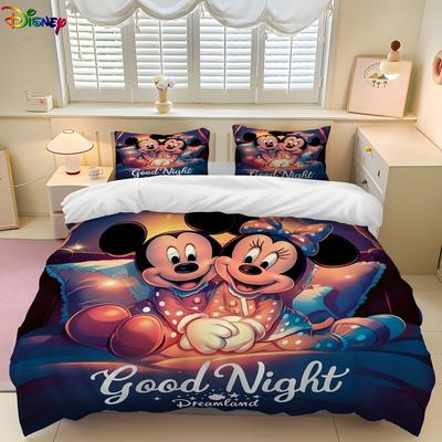 TEMU ( Mouse 3pcs Bedding Setmoana Cartoon Includes 1 Duvet Cover And 2 Pillowcases Day Super For Bedroom Gift For Family All Home Decor Multi Size Image