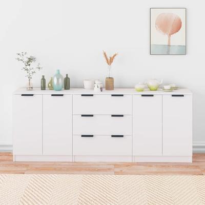 TEMU 3pcs Sideboard White Wood Image