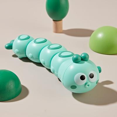 TEMU 1pc Adorable Retractable Caterpillar Pet Toy - Colorful, Durable Plastic, Ideal For , Interactive Play & Stress , All Breed Sizes, No Batteries Required, Fun Pet Toy Image