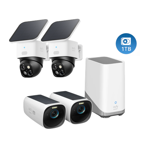 eufyCam S330 (eufyCam 3) + SoloCam S340 (2-Pack) + 1 TB Hard Drive Cam3+SoloCam S340*2+1TB