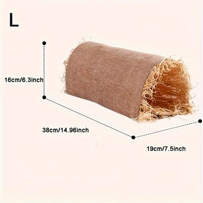 TEMU 1pc Hideaway Grass Tunnel For Rabbits, Guinea Pigs, , & Rats - Durable Natural Linen Material, Enrichment Habitat For Small Pets, Indoor/outdoor Safe Hideout & Exercise Tunnel Image