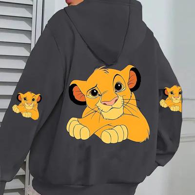 TEMU Women's Print Zipper Hoodie - Polyester Pullover With Pockets, Sweatshirt For Autumn & Winter, Comfortable Clothing, Design, Machine Washable Image