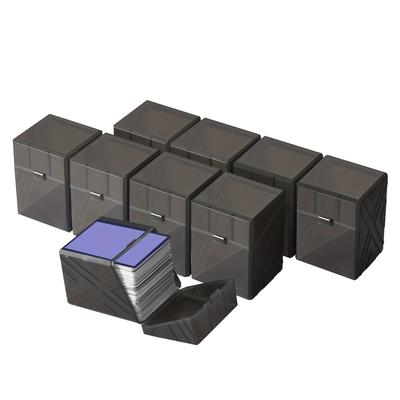 TEMU 9-pack Durable Plastic Card Deck Boxes, Portable And Waterproof Storage For Mtg, Tcg, And Sports Cards - Transparent Trading Card Holders (cards Not Included) Image