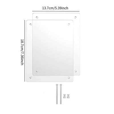 TEMU 2pcs/set Acrylic Pressed Flower Frame,double Acrylic Frame For Pressed Flowers Tabletop Display Picture Frame Image