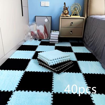 TEMU 40pcs Set Of Plush Carpets For Full Coverage In The Bedroom. Image