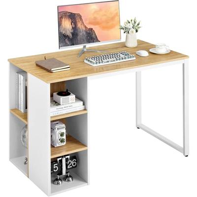 Costway - Schreibtisch mit 5 Fächern, Computertisch mit Metallrahmen, moderner Arbeitstisch, Image