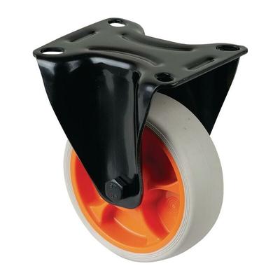 Bs Rollen - Bockrolle Rad-Ø 100 mm Tragfähigkeit 110 kg Gummi Platte L104xB80 mm Farbe Rolle Image