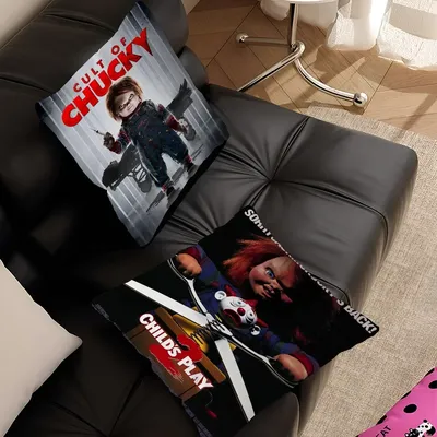 Klassischer Chucky Horrorfilm-Kissenbezug, dekoratives Kissen, Sofa, Heimdekoration, Kissenbezüge Image