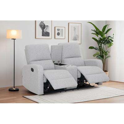 2-Sitzer HOME AFFAIRE "TOURNAY, 2er-Kinosofa, Liegesofa, TV-Sessel, Multimedia-Sofa", grau (hellgrau), B:163cm H:96cm T:93cm, Sofas, mit manueller Relaxfunktion, Getränkehalter, Staufach Image