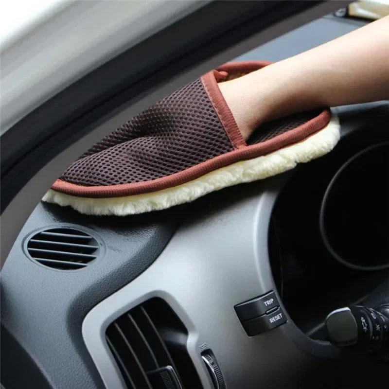 1 Stück Mikro faser Wolle weiche Auto Auto Wasch handschuh Reinigung Auto Reinigungs handschuh Motorrad Waschmaschine Pflege Auto Farbe Wasch pflege Werkzeuge Image