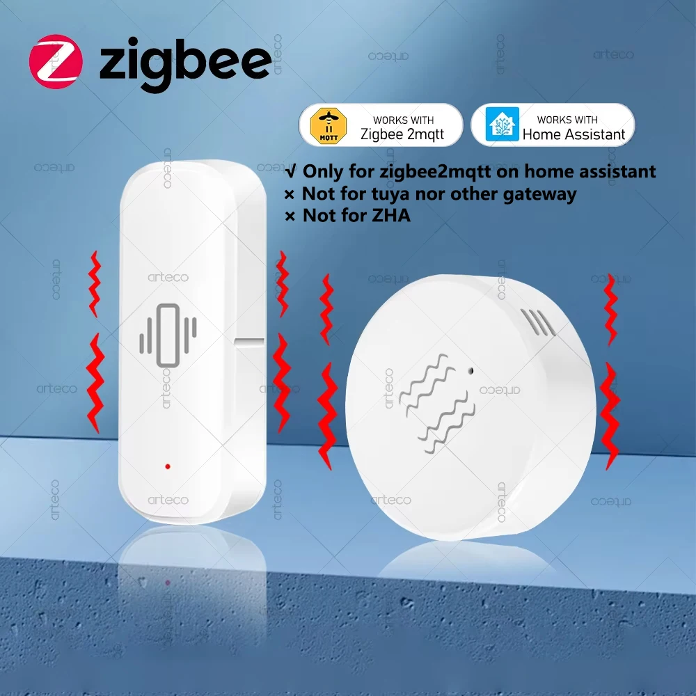Smart Zigbee Vibration Sensor Tilt Sensor Home Security Automatisierung Motion Shock Alarm Sensor Unterstützung Home Assistant Zigbee2MQTT Image