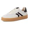 Plateausneaker TAMARIS, Damen, Gr. 36, weiß (sanftes weiß), Veloursleder, Glattleder, kontrastfarbene Details, Fischgratmuster, sportlich, Schuhe, Freizeitschuh, Halbschuh, Schnürschuh mit gepolstertem Schaftrand