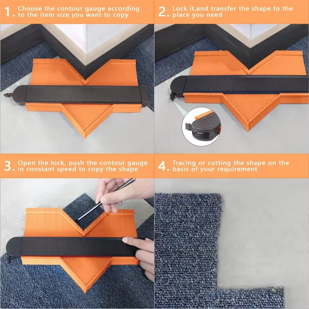 5-Zoll-Profilprofilwerkzeug. Einstellbare Verriegelung für präzise Reproduktion unregelmäßiger Formen. Edgewood-Schablonen-Reproduktion Image