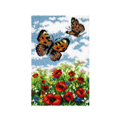 Knüpfteppich Schmetterlinge, 50 x 74,5 cm Image