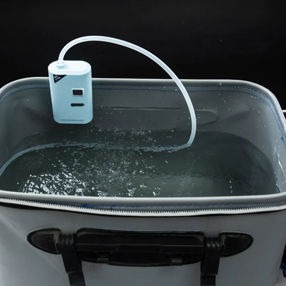 Sauerstoffreiche Aquariumpumpe, USB wiederaufladbar, Luftsprudler, Belüfter, extrem leise, Sauerstoff-/Luftpumpe, tragbar, zum Angeln im Freien Image