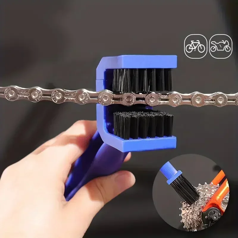Spazzola in plastica per la pulizia della catena della bici del motociclo, spazzola per il controllo dell'ingranaggio, strumenti per la pulizia esterna della mountain bike