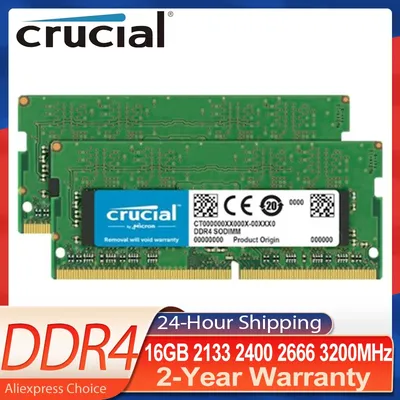 Crucial RAM Memory 16GB DDR4 16GB 260-Pin 3200MHz 2400MHz 2666MHz 2133MH DDR4 16GB 2400MHz 3200MHz