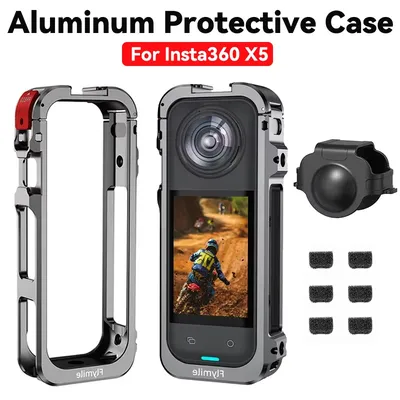 Metal Frame for Insta360 X5 Shockproof Protective Rabbit Cage Expansion Case Metal Frame Bracket for Insta 360 X5 Accessories ﻿