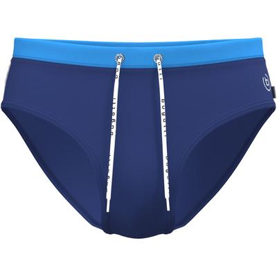 Badeslip BUGATTI "Birk", Herren, Gr. 8, N-Gr, navy, weiß, blau, Polyamid, Elasthan, unifarben, Badehosen, mit kontrastfarbenen Details Image