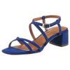 Sandalette TAMARIS, Damen, Gr. 37, blau (royalblau), Textil, unifarben, Veloursleder, elegant, Schuhe, Sommerschuh, Sandale, Blockabsatz, mit feinen Riemchen